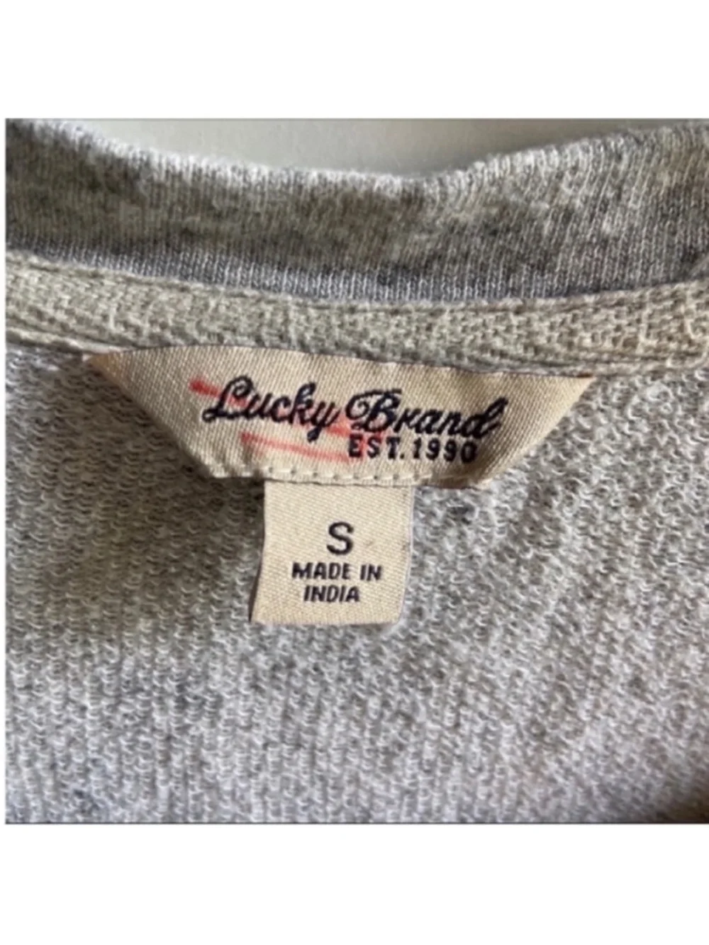 Lucky Brand sweater gray cable knit relaxed fit - Picture 5 of 8